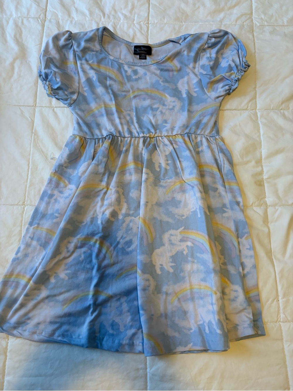 3/15$ jumping beans Light Blue Unicorn & Rainbow Dress